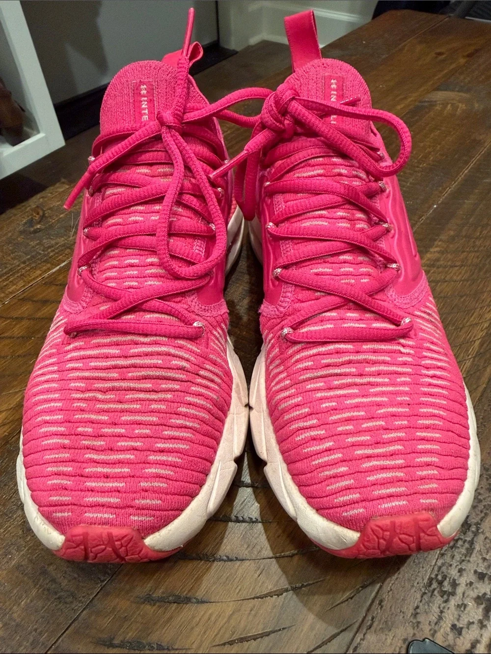 Under Armour Women's Bright Pink Knit Athletic Sneakers